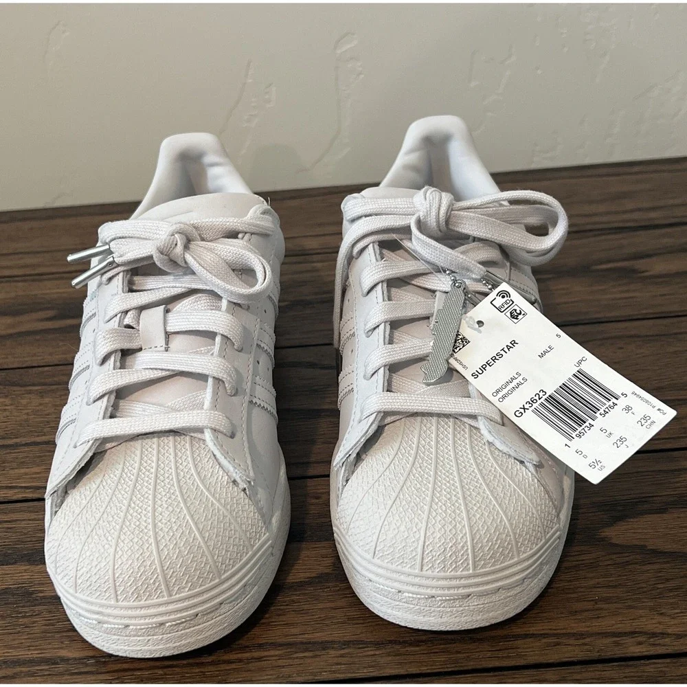 ADIDAS ORIGINALS SUPERSTAR GREY MEN CASUAL LEATHER SHOES SNEAKERS GX3623 SZ  5.5